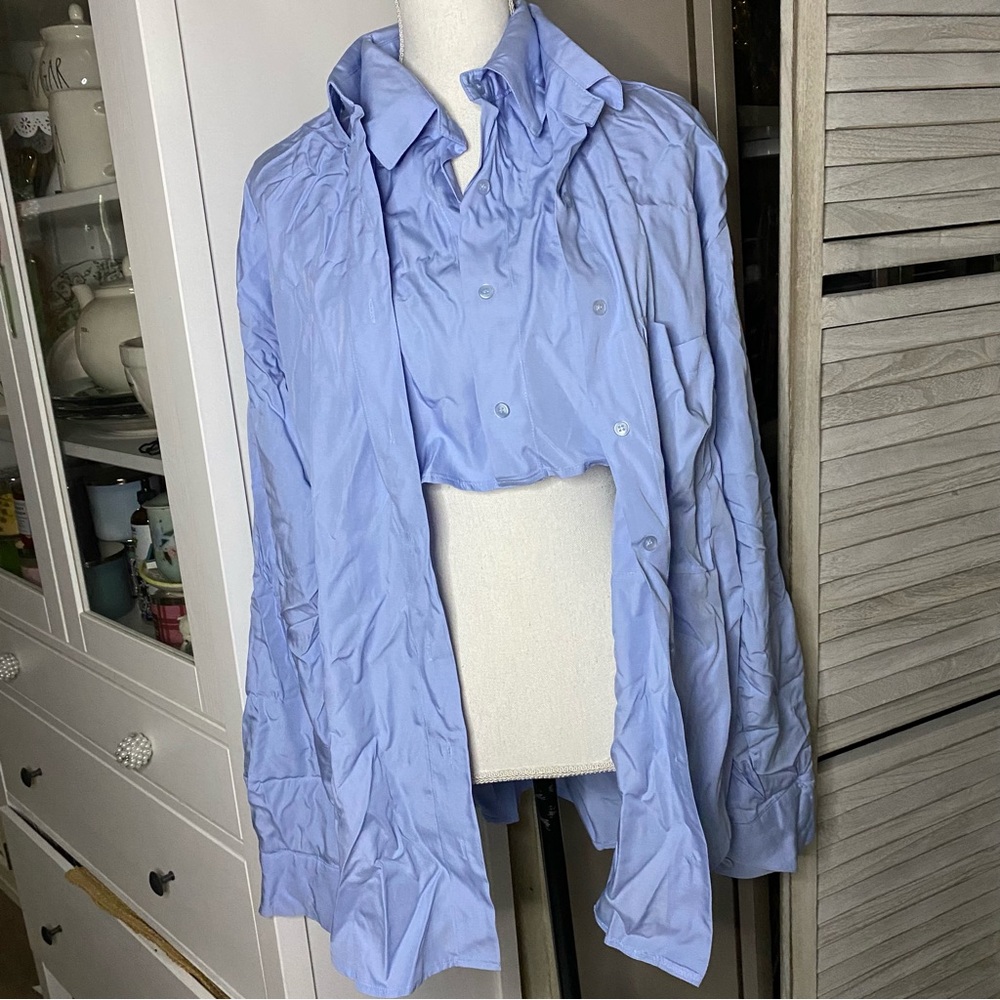 Storets multi way layered bamboo shirt sky blue small